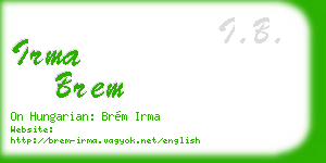 irma brem business card